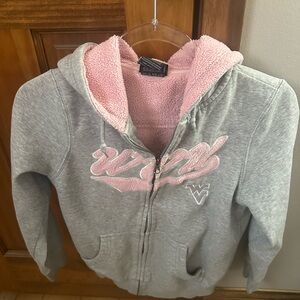 Pro Edge Women’s Gray and Pink WVU Sweatshirt Jacket